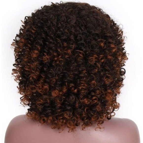 Kinky Curly Wig With Bangs - Picture 4 of 5